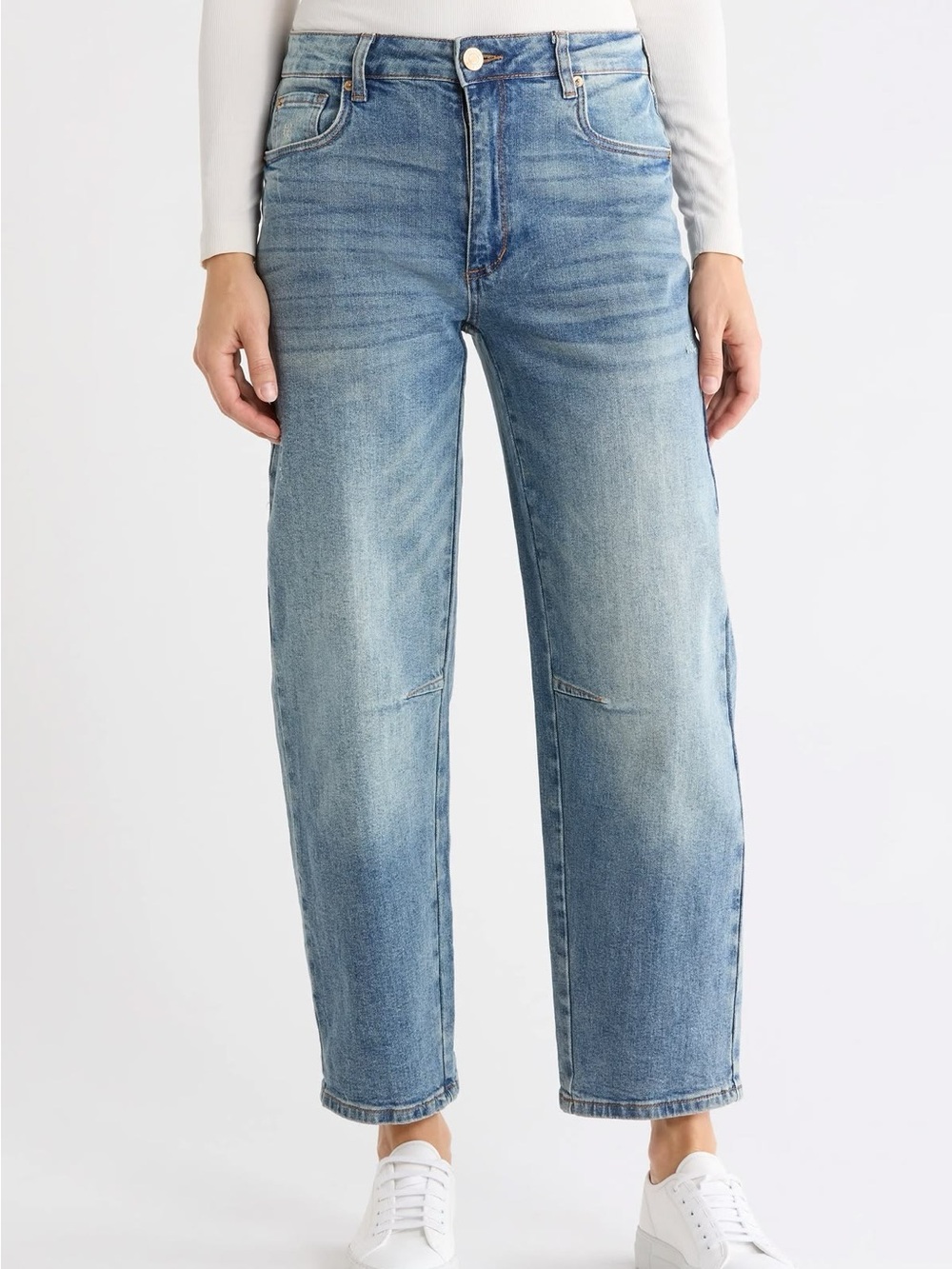 STS Blue Harley Barrel Leg High Rise Jeans “Linden” medium wash 32